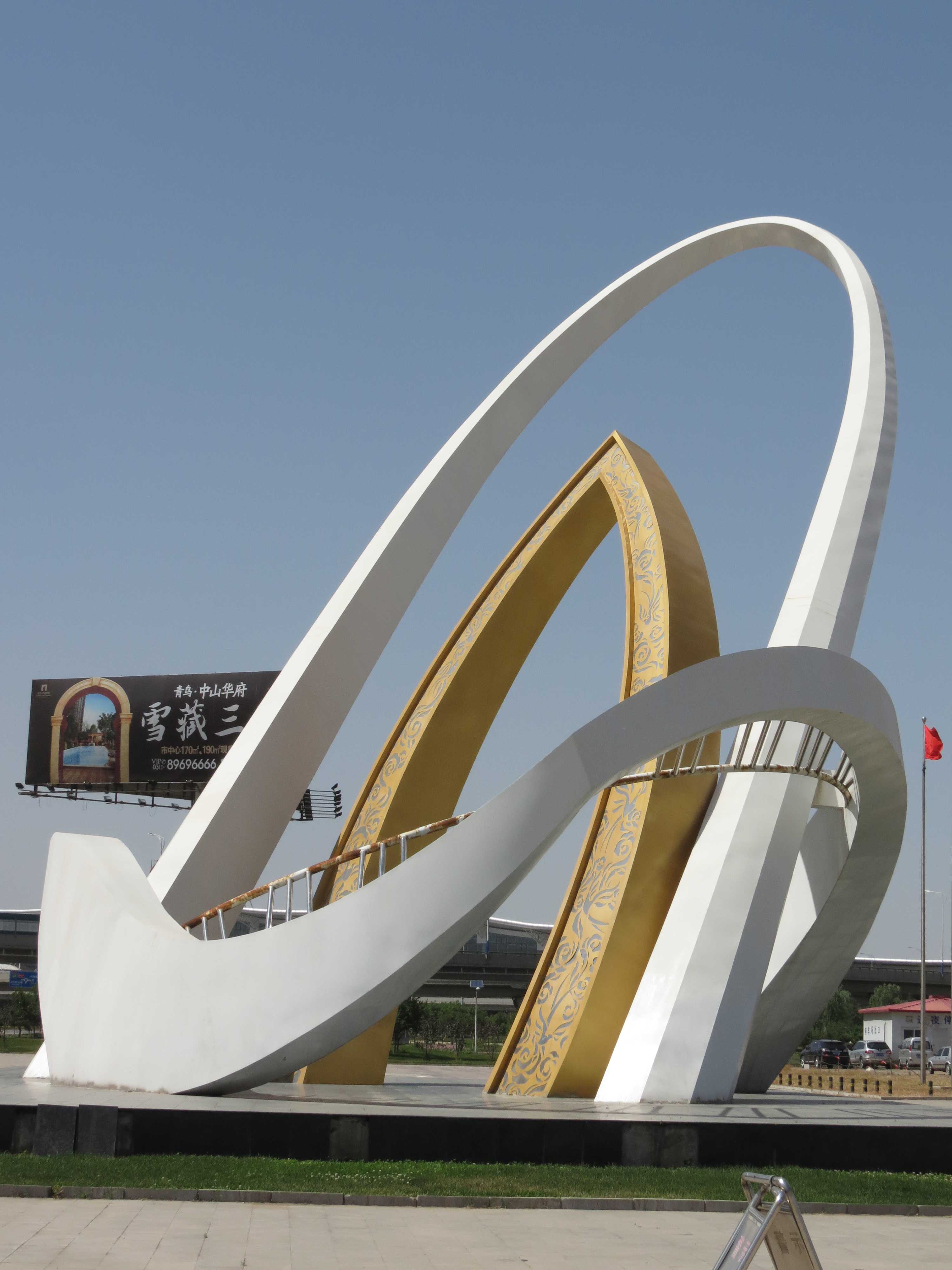 機(jī)場大型雕塑，不銹鋼機(jī)場雕塑，不銹鋼廣場景觀
