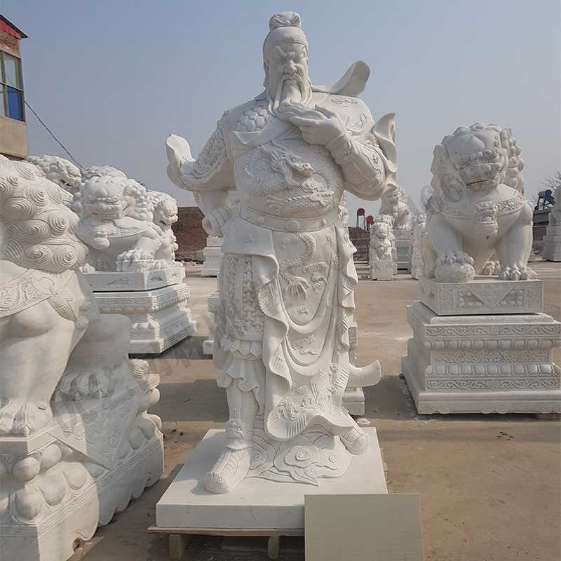 漢白玉關(guān)公像，大理石關(guān)公像，石雕關(guān)公雕像，石材關(guān)公像