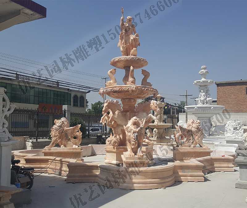 大理石景觀噴泉，歐式大型噴泉，石雕噴泉廠家